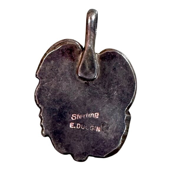 Vintage Sterling Silver Navajo E. Duggin Heart Pendant Inlaid Gemstone SW 4.52g - Picture 2 of 5